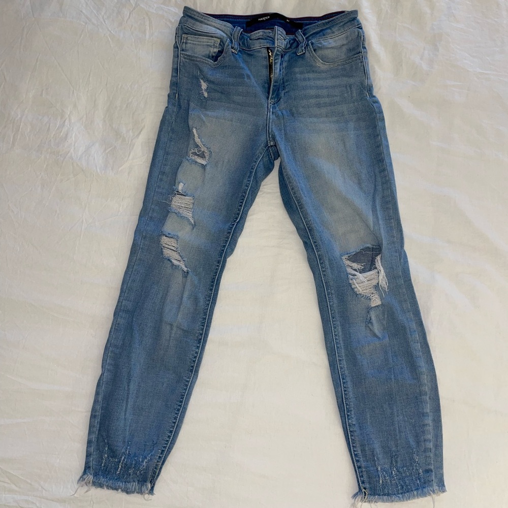 Harper Blue Distressed Jeans Size 27